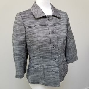 Ann Taylor Blazer Gray and Black Size 8 Petite